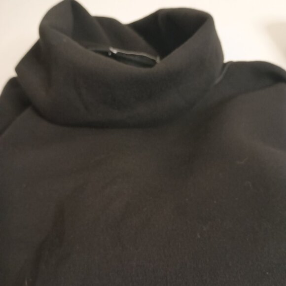 Zara Black Fleece Cowl Neck Pullover Sweatshirt Ribbon Tie Hem Women’s Small EUC - Picture 6 of 16